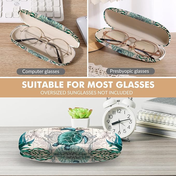 Glasses Case Hard Shell,Portable Protective Eyeglasses Case, Eyeglass Holder Box with Cleaning Cloth, for men women