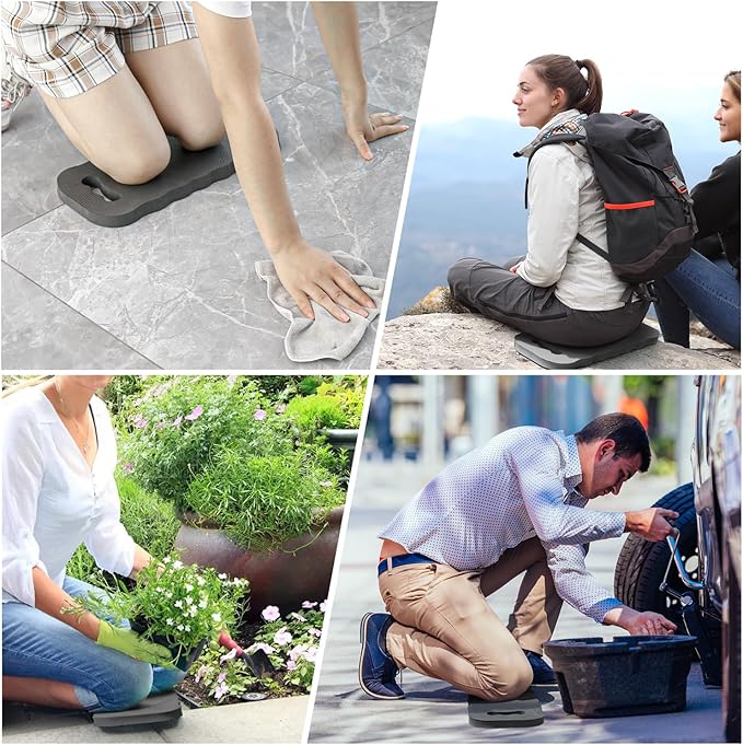 Altdorff Thick Kneeling Pad 2 Pack, Waterproof,Comfortable Garden Kneeling Pads Stain Resistant, Multi-Functional Kneeler Pad for Gardening, Baby Bath, Yoga, Praying and Exercise (Deep Grey)