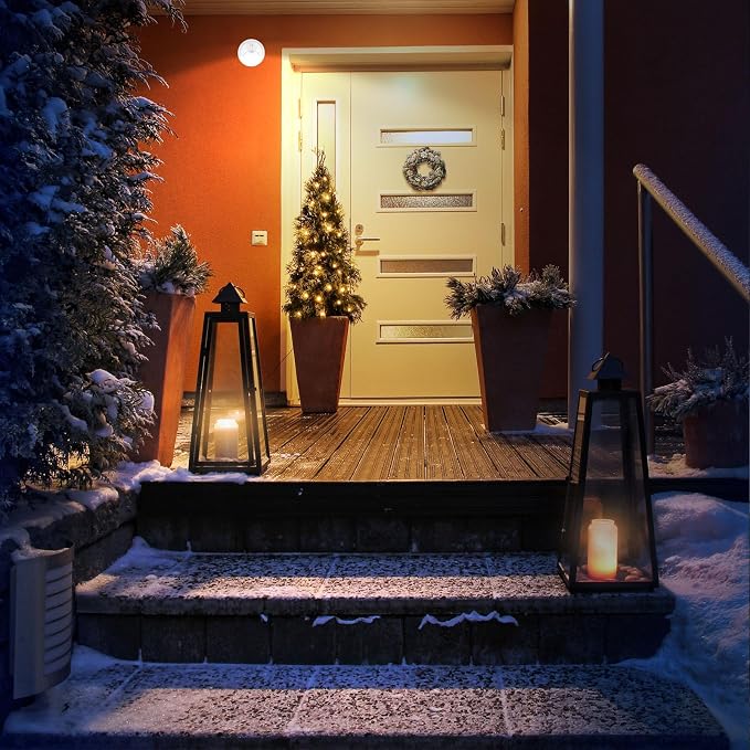 Motion Sensor Outdoor Lights - Outdoor Motion Sensor Light Battery Operated Wireless Spotlight Motion Detector Security Light Auto On Off for Sheltered Porch Stair Hallway Garage Wall Shed (1 Pack)