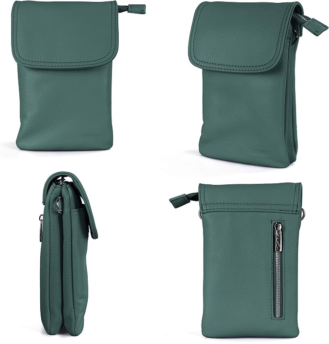 befen Genuine Leather Small Crossbody Bags for Women Cell Phone Travel Bag | Soft Real Leather, Adjustable Shoulder Strap, Card Slots, Compact Size, Daily Travel Shopping Outing Use, Phone Purse