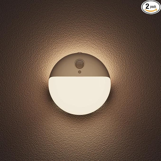 2 Pack Motion Sensor Light Indoor, 2.6" Small Stick on Lights for Stairs, Bathroom, Dimmable Battery Night Light, 3 Light Modes, Soft LED Light for Travel, Toliets, Bedroom, Kids, Warm White | 2 Pack, 3 Modes, Dimmable 1-15lm, Low Light No Plug, Small ...