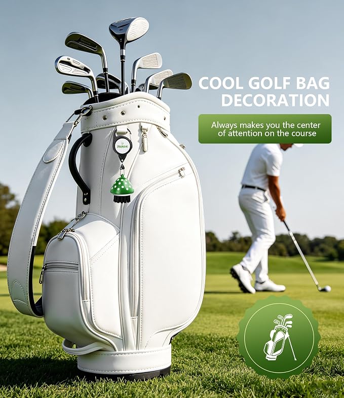 Mini Golf Club Brush Cleaner with Retractable Clip, Cool Golf Accessories for Men/Women Golf Stuff Golf Gadgets Unique Golf Golf Gifts for Men