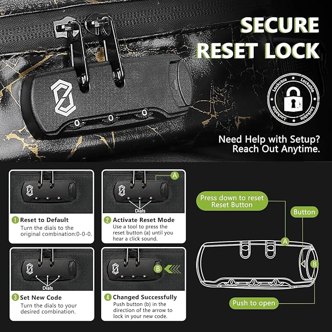 OZCHIN Smell Proof Bag with Combination Lock File Organizer Case Container Medicine Odorless Storage Lock Box Great Gift for Friend