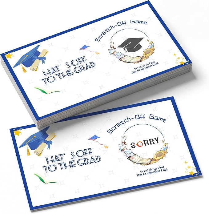 34PCS 2026 Graduation Scratch Off Game Cards & Stickers, Graduation Party Game, Senior High School & College Graduation Party Favors