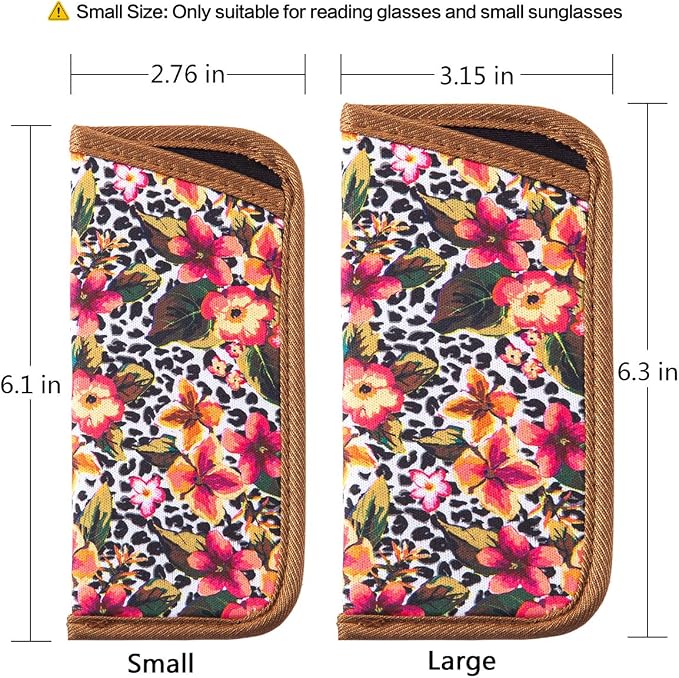 TRIUMPH VISION Reading Glasses Pouch Eyeglass Sleeve Soft Case Slim 3 Pack | Alternative to Bulky Case Lightweight，Neoprene Lined Padded Protect Optical lens Slip in, Cute Pattern Portable for Daily Use