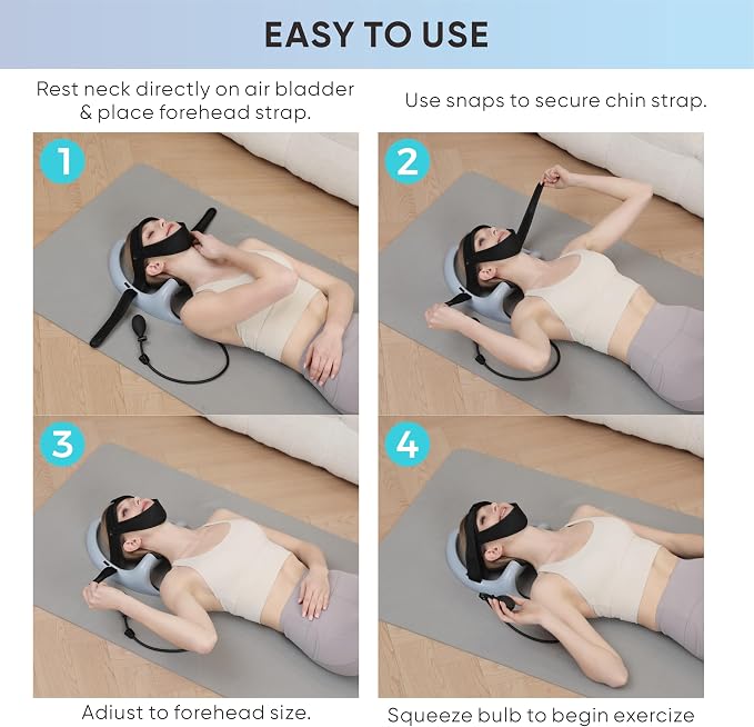 ECOGUN Posture Neck Exercising Cervical Spine Hydrator Pump, Relief for Stiffness, Relieves Neck Pain, Curve Restorer Gray