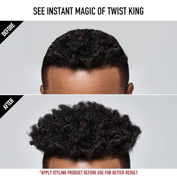 Red by Kiss Bow Wow X Twist King Luxury Twist Styler Washable, Durable, Crumb Free, Twist Brush for Afro Curl (Curved&Dense)