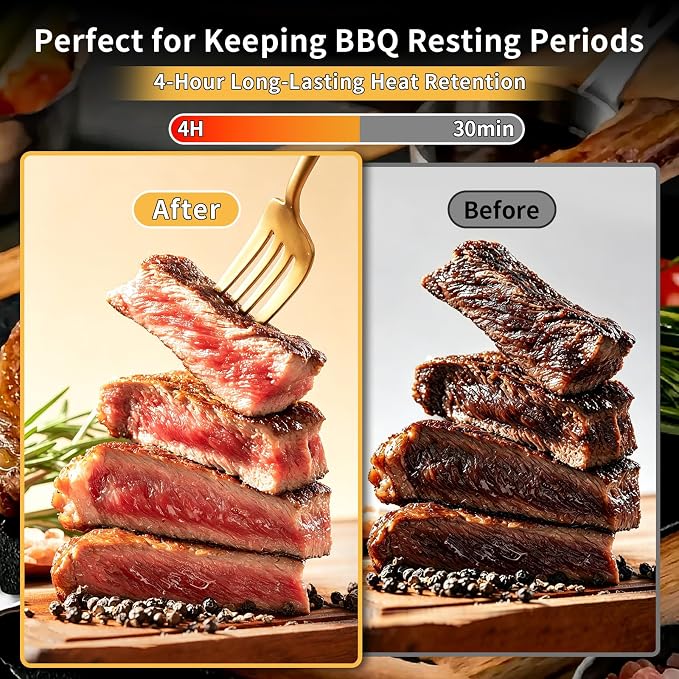BBQ Blanket for Resting Meat, Meat Resting Blanket for Grilling Accessories, Reusable Smoker Grilling Meat Insulated Resting Bag, BBQ Accessories for Large Brisket, Gifts for Men & Dad