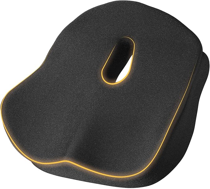 Seat Cushion, X Large Office Chair Cushion for Sciatica Pain Relief, Memory Foam Ergonomic Cushions Pad Pillow for Car, Home, Hip, Tailbone, Coccyx, Long Sitting
