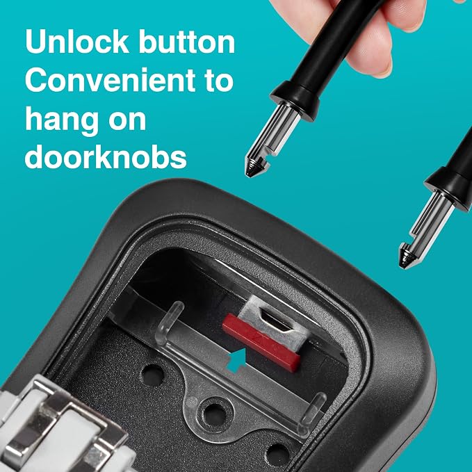 Puroma Key Lock Box Large Outdoor Code Safe Portable Safe Box Rental Home | Outside, Portable, Wall Mount, Doorknob, Resettable, Combination, Weatherproof, High-capacity, Hold 5 Keys, for Guest Realtor