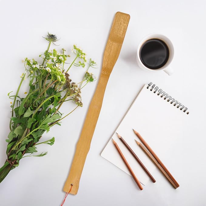 BambooMN 17 Inch Bamboo Wooden Shoe Horn Long Handle for Seniors, Men, Women, 30 Units