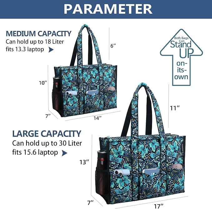 ABAMERICA Nurse Bags for Work Nursing Bag Multiple Pockets Waterproof Organizing Zip Top Clinical Bag for Nursing Students