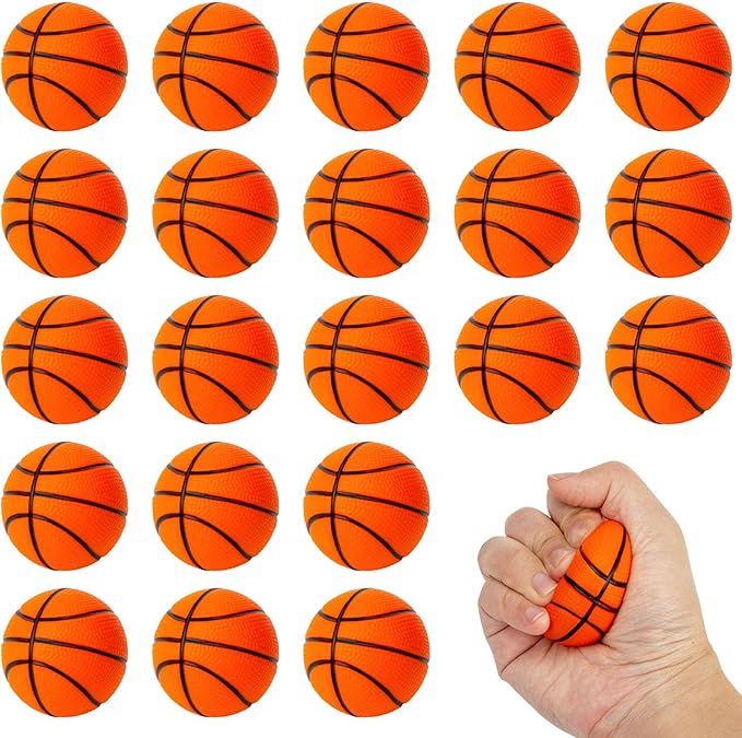 LovesTown 40 PCS Mini Basketball, 2 Inch Squeeze Toys Foam Sport Stress Balls for Kids and Adults Squishies for Stress Relief Party Favors Birthday Decor Goodie Bag Stuffers