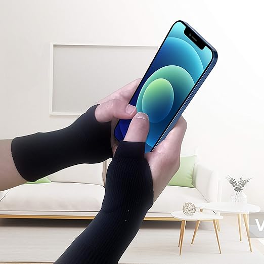 Thumb Arthritis Compression Gloves(1 Pair),Breathable Wrist Support Brace Fingerless Glove with Gel Hand Injury Pads,Comfortable Carpal Tunnel for Thumb Wrist Relieve Pain
