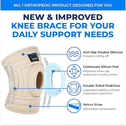 Modvel ELITE Knee Brace for Men & Women – Patella Gel Pads & Side Stabilizers for ACL, Meniscus Tear, Arthritis & Injury Recovery – Maximum Support for Running, Sports & Joint Pain Relief