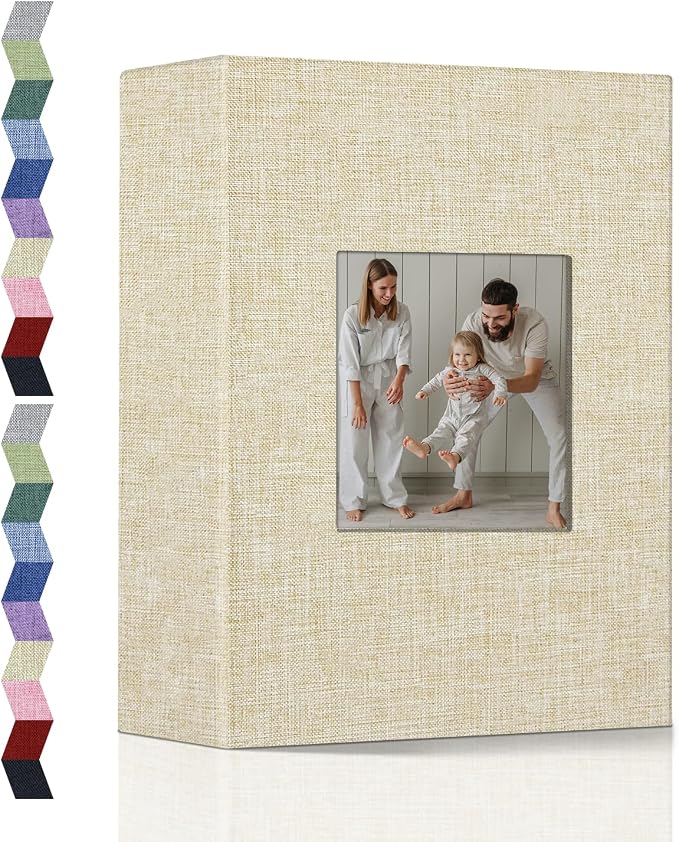 popotop Photo Album 4x6-100 Photos Photo Books with 100 Vertical Pockets,Linen Cover Albums for Family Wedding Anniversary Baby Vacation Pictures