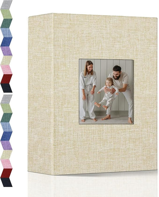 popotop Photo Album 4x6-100 Photos Photo Books with 100 Vertical Pockets,Linen Cover Albums for Family Wedding Anniversary Baby Vacation Pictures