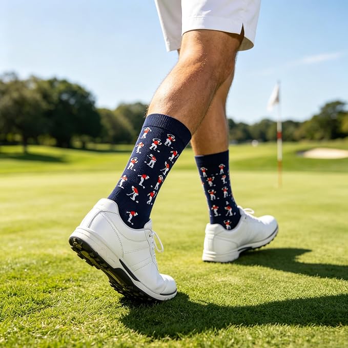 Golf Socks for Men,Christmas Golf Gifts for Men,Stocking Stuffers for Men | Featuring funny golfer patterns Socks, Great for any golfer, Funny Gift for Dad, Golf Accessories for Men