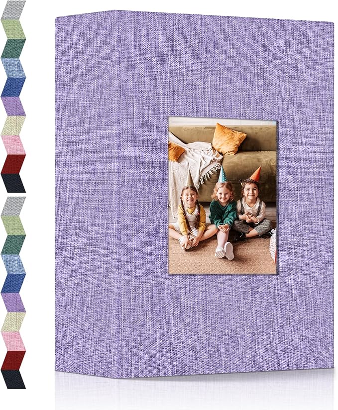 popotop Photo Album 4x6-200 Photos Photo Books with 200 Horizontal Pockets,Linen Cover Albums for Family Wedding Anniversary Baby Vacation Pictures