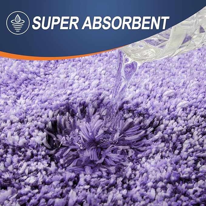 OLANLY Bathroom Rug Set 2 Piece, Soft Absorbent Microfiber Bath Mats and U-Shaped Contour Toilet Rug, Non-Slip, Machine Wash Dry, Plush Shaggy Bath Mats for Bathroom (30"x20"+U24 x20, Violet)