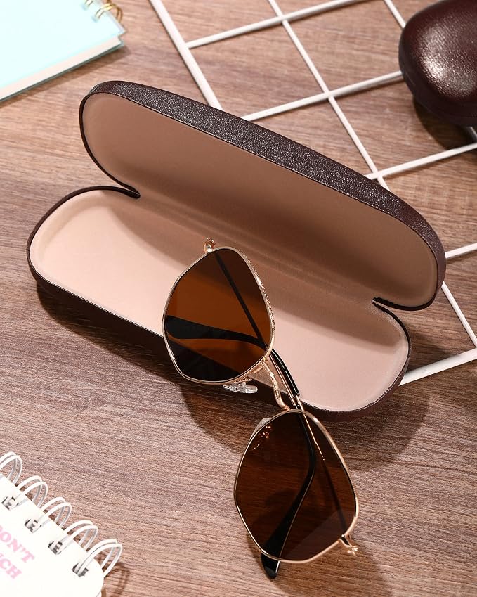 Frienda 3 Pieces Hard Shell Glasses Case Eyeglass Case Protective Sunglass Holder with Cleaning Cloth for Men Women Unisex