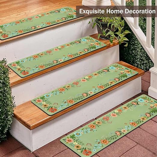 Non Slip Carpet Stair Treads for Wooden Steps Indoor, 1 Pack Stair Runners Covers Staircase Step Rugs Stair Mats for Kids Elders and Dog