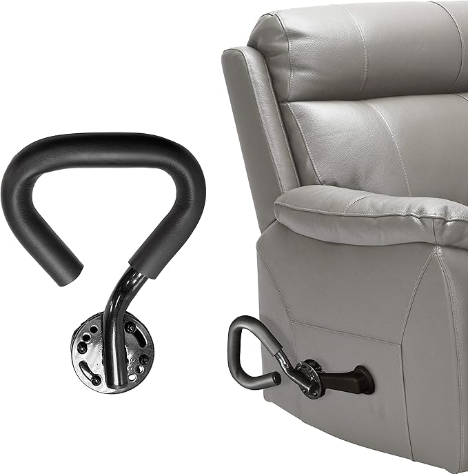 Stander Recliner Lever Extender Plus, Oversized Padded Grip Handle for Easy Chairs, Extension with Ergonomic Curve Grab Bar for Seniors and Elderly, Compatible with Wooden-Recliner Handles