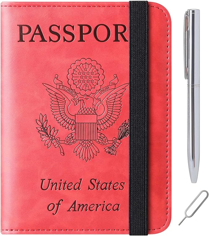 LOHASLIFE Passport Holder for Travel Essentials, Passport Cover Wallet | Leather Rfid Blocking Card Case, Travel Accessories, Vacation Luggage Must Haves, for Men Women