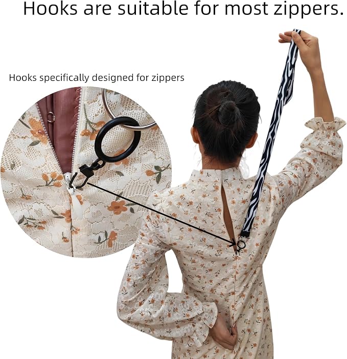 Dress Zipper Pull Helper | Zipper Puller Helper for Easy Dressing | Zipper Helper Tool for Smooth Operation(Black)