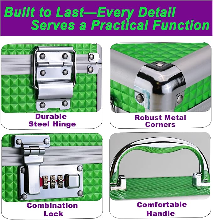 Medicine Lock Box with Code, Secure Multipurpose Locking Box | Portable Combination Storage Lockbox, Childproof Medication Organizer Case, Portable First AidBox with Removable Utility Tray