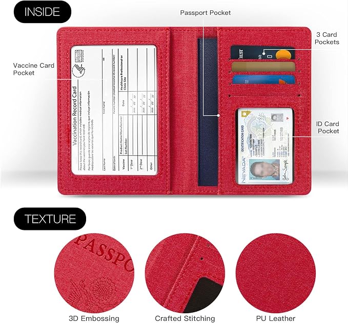 Passport Holder,Travel Essentials for women,Travel Gifts(Gold Rose)