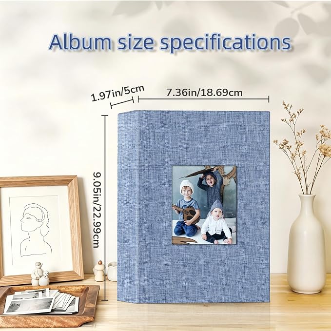popotop Photo Album 4x6-200 Photos Photo Books with 200 Horizontal Pockets,Linen Cover Albums for Family Wedding Anniversary Baby Vacation Pictures