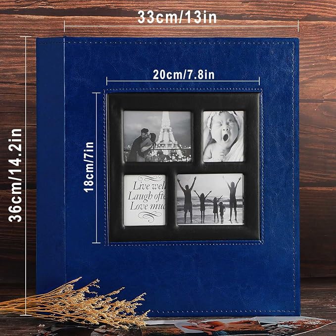 Ywlake Photo Album 4x6 500 Pockets Photos, Extra Large Capacity Family Wedding Picture Albums Holds 500 Horizontal and Vertical Photos Blue