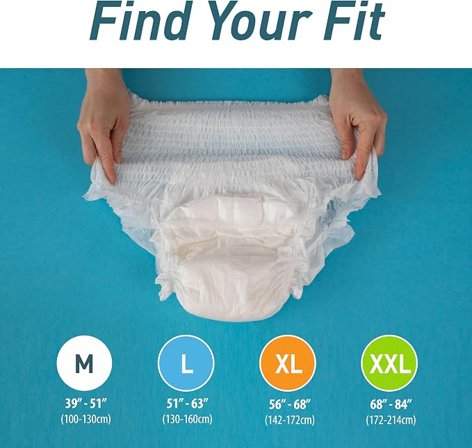 MED PRIDE Disposable Adult Underwear,XX-Large (68-84 in),Unisex,48 Count