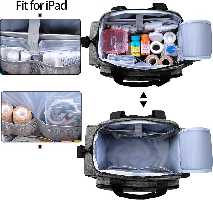 Trunab Home Health Nurse Bag Medical Bag Organizer with Handle | with Shoulder Strap for Home Visit, Travel, Nursing Student