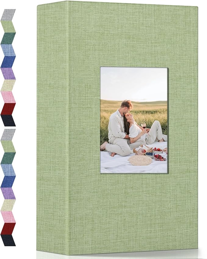 Popotop Photo Album 4x6-300 Photos Linen Cover Photo Books with 300 Horizontal Pockets,Slip-in Picture Albums for Family Wedding Anniversary Baby Vacation Pictures