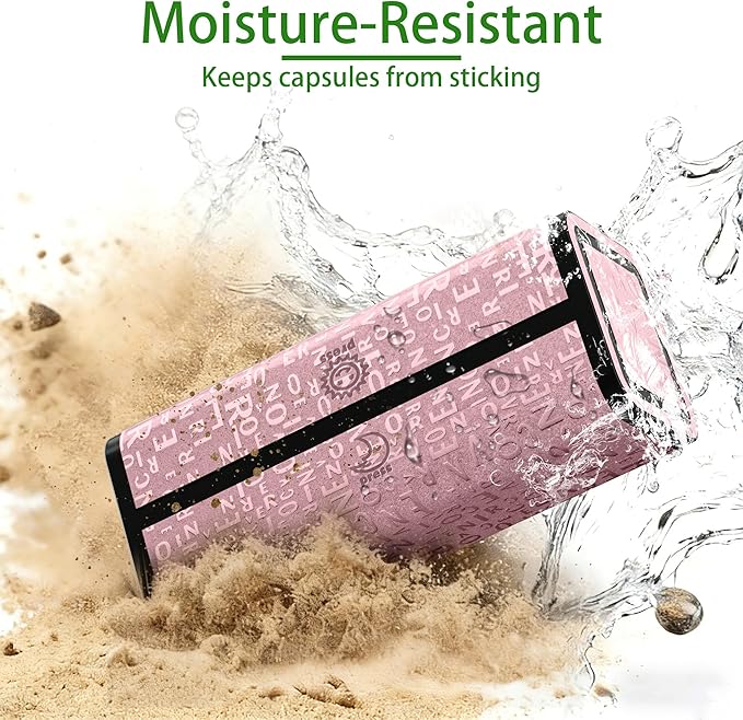 Aesthetic Pill Organizer 7 Day AM PM, Discreet 2 Times a Day Weekly Pill Box with Double Protection Shell, Large Capacity Portable Vitamin Case for Travel Meds & Medicine Organizer (Pink)