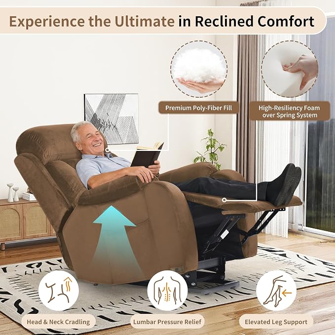 Power Lift Recliner with Remote for Elderly Living Room, Velvet | Side Pocket | Silent Motor | Electric Lift Chair Recliner | Easy Assembly