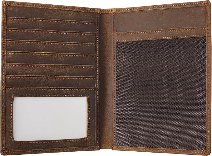 Jack&Chris Leather Passport Holder RFID Blocking Passport Travel Wallet Cover Case for Men Women Brown JC17
