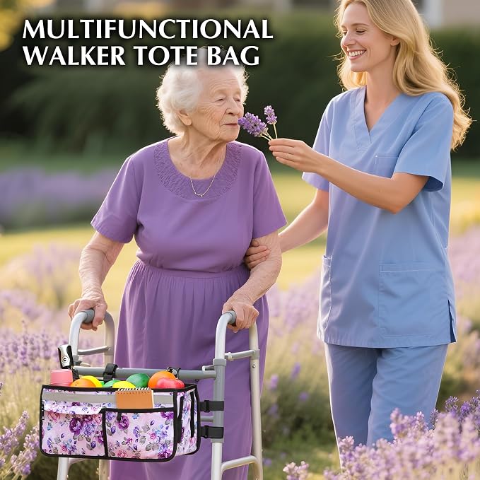 Walker Basket, Walker Accessories - Walker Tray, and Storage Bag for Folding & Rolling Walkers – Ideal for Seniors