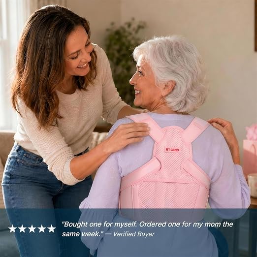 Fit Geno Posture Corrector for Women Lite, Upper Back Brace for Slouching | An Adjustable, Lightweight Design Supports Your Neck, Shoulders, and Upper Back to Help You Sit and Stand Taller