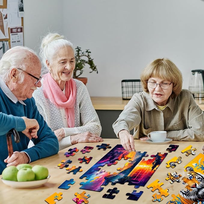 6 Pack 36-Piece Large Jigsaw Puzzles for Seniors Easy Dementia Alzheimer Products Dementia Activities Memory Training Game for Elderly Alzheimer's Patients in Nursing Home Gift (Style 1)