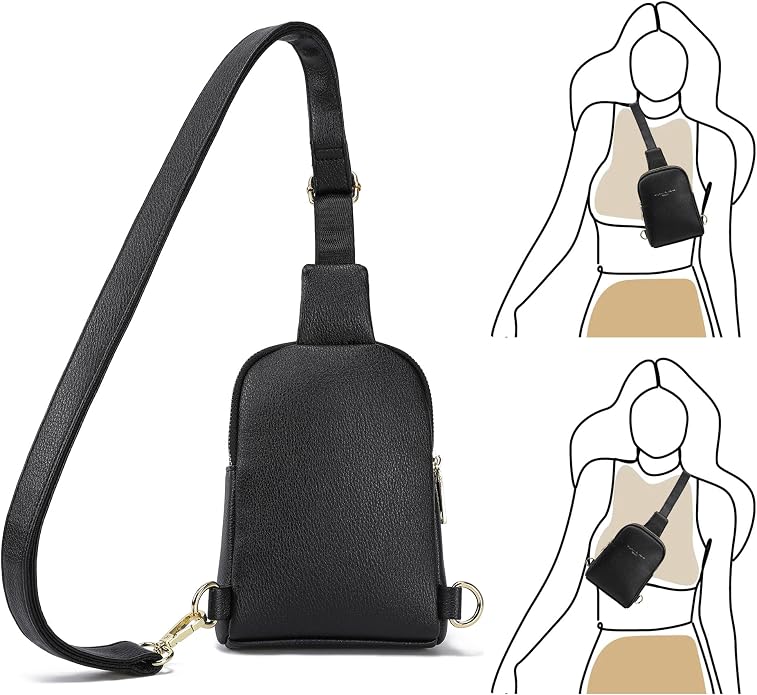 Lightweight Small Crossbody Sling Bag for Women | Mini Travel Purse,Multi-pocket with Card Slots,Durable Vegan Leather,Everyday Carry