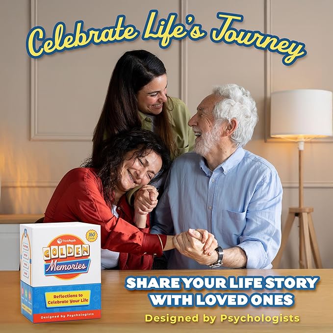 ThinkPsych Golden Memories - Conversation & Memory Game for Seniors | 160 Topics | Reminiscence Therapy | Dementia Activities for Seniors & Alzheimer Support