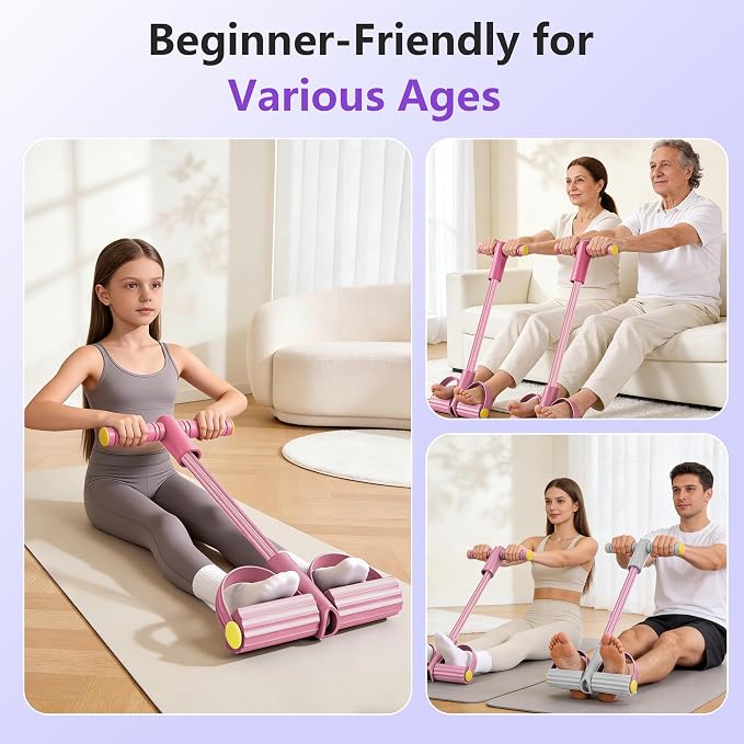 Upgraded Pedal Resistance Band with Handle, Soft Durable Fashion Puller Exercise with Thickened 6 Tension Ropes, Tube Pedal Resistance Device for Abdomen, Waist, Arm, Leg, Core/ABS