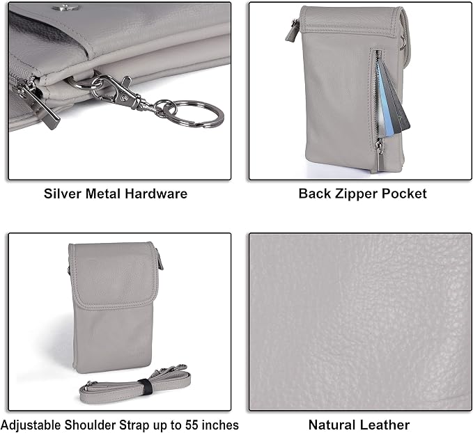 befen Genuine Leather Small Crossbody Bags for Women Cell Phone Travel Bag | Soft Real Leather, Adjustable Shoulder Strap, Card Slots, Compact Size, Daily Travel Shopping Outing Use, Phone Purse