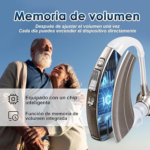 Britzgo BHA-220S Hearing Amplifier, Modern and Fashion Designed Adjustable Tube to Fit Both Ears, Silver Gray