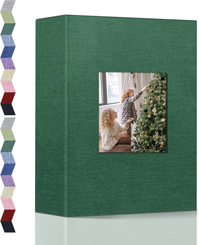 popotop Photo Album 4x6-100 Photos Photo Books with 100 Vertical Pockets,Linen Cover Albums for Family Wedding Anniversary Baby Vacation Pictures
