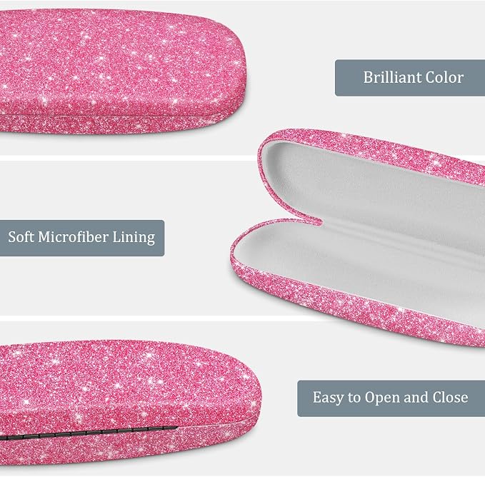 FINTIE Hard Shell Eyeglasses Case, Portable Protective Glasses Cover Eyeglass Holder Box with Cleaning Cloth for Men Women