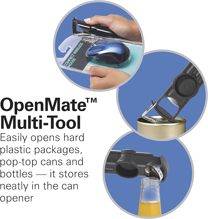 Hamilton Beach OpenStation Electric Can Opener With Automatic Shutoff | SureCut Technology Easily Aligns Cans | OpenMate Multi-Tool Jar & Bottle Opener | Cord Storage | Stainless Steel | 76382FJ